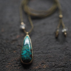 chrysocolla brass necklace (yuusui) 7枚目の画像
