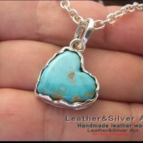 ハートターコイズネックレス インデアンジュエリー ハンドメイドネックレス
