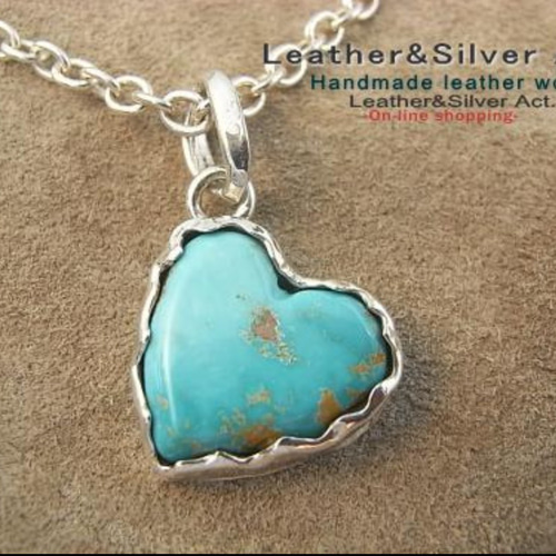 ハートターコイズネックレス インデアンジュエリー ハンドメイドネックレス