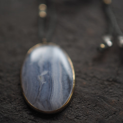 blue lace agate brass necklace (suimon) 7枚目の画像