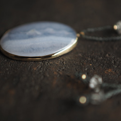 blue lace agate brass necklace (suimon) 10枚目の画像