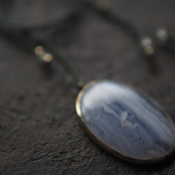 blue lace agate brass necklace (suimon) 6枚目の画像