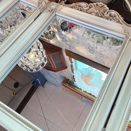 アンティークな部屋 おしゃれな鏡 三面鏡 ③ ウォールミラー 2WAY  