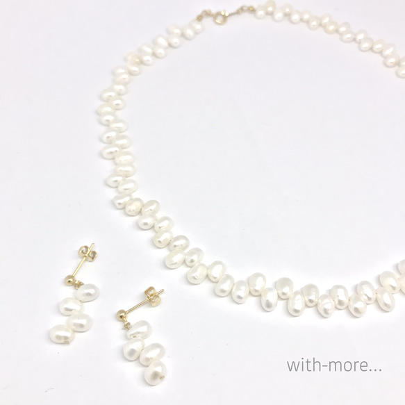 【新作】希少‼︎本真珠 ランダム バロックパール チョーカー ネックレス☆淡水パールネックレス☆14kgf対応可能♪ 5枚目の画像