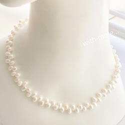 【新作】希少‼︎本真珠 ランダム バロックパール チョーカー ネックレス☆淡水パールネックレス☆14kgf対応可能♪ 6枚目の画像