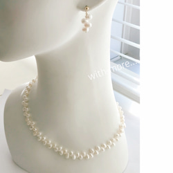 【新作】希少‼︎本真珠 ランダム バロックパール チョーカー ネックレス☆淡水パールネックレス☆14kgf対応可能♪ 7枚目の画像