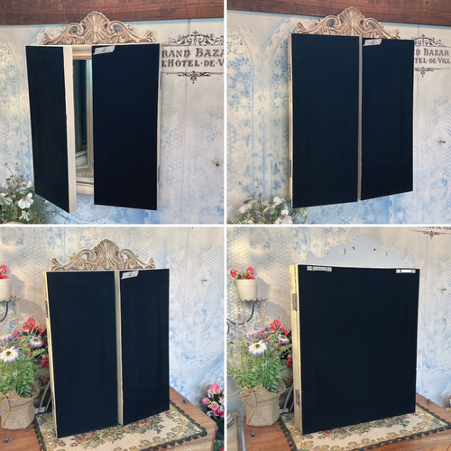 アンティークな部屋 おしゃれな鏡 三面鏡 ② ウォールミラー 2WAY 