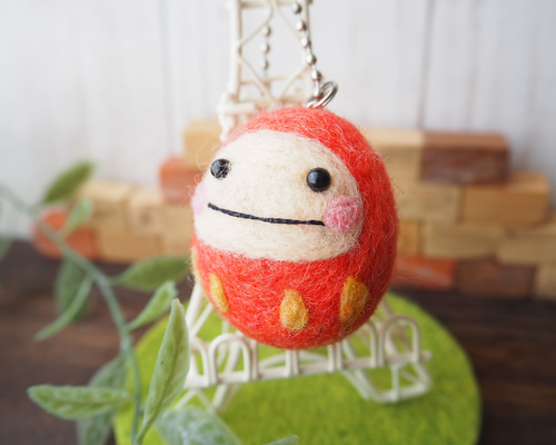 ✿mika様用✿羊毛フェルト✿うしさんと✿だるまちゃん✿おもちちゃん✿ sayacaさまオーダー品：羊毛フェルトのマスコット：受験のお守り