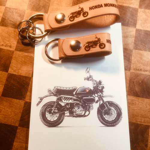 本革レザーキーストラップ モンキー125 オリジナルレザーストラップ