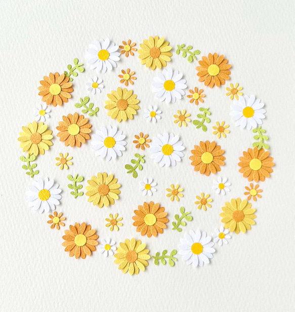 クラフトパンチ 可愛い小さなお花〜イエロー デイジー 寄せ書き 卒園