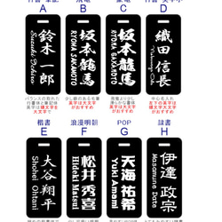 超見やすい ネームプレート ゴルフ ブラックマット 目立つ 白文字 90×40mm スポーツ 部活 ネームタグ 8枚目の画像
