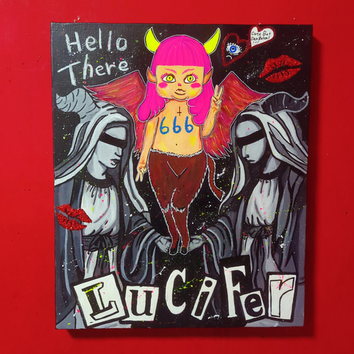 新しい 【2023年5月新作/原画】LUCiFer（ルシファー）絵画 現代アート