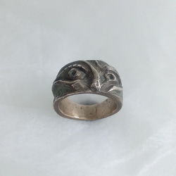 キャストブロンズ オリジナルデザイン手作り bronze ring「Seize The Day」一点もの 2枚目の画像