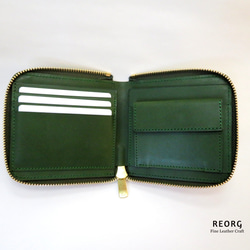スクウェアラウンドジップウォレット ~ 栃木レザーの二つ折り財布（受注生産） 15枚目の画像