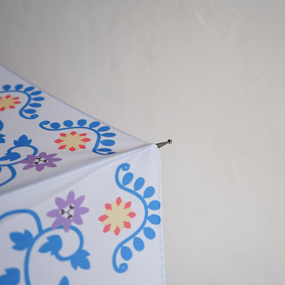 竹傘 Magyar lt.grey 防曬防雨長傘 ALCEDO 161045 陽傘 雨傘 東歐圖案 鳥形 竹柄 第16張的照片