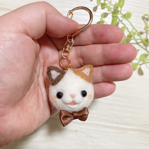 ♡にっこり♡ちびころ にゃんず フェイスキーホルダー♡プチプラ 羊毛