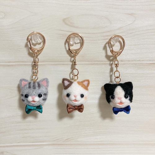 ♡にっこり♡ちびころ にゃんず フェイスキーホルダー♡プチプラ