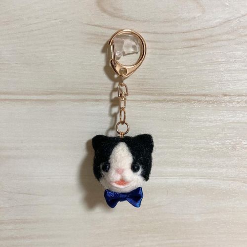 ♡にっこり♡ちびころ にゃんず フェイスキーホルダー♡プチプラ 羊毛