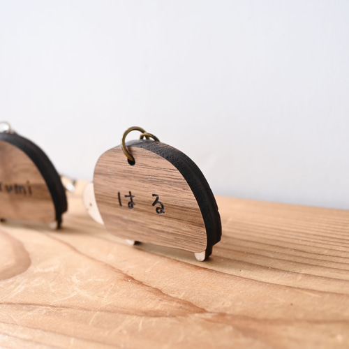 名入れ♪ナチュラル＊木のカメさんキーホルダー＊お名前彫刻