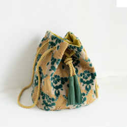 ＼限定／Kinkazan Drawstring &lt;Camel Green Magnolia&gt; 2Way Should 第3張的照片