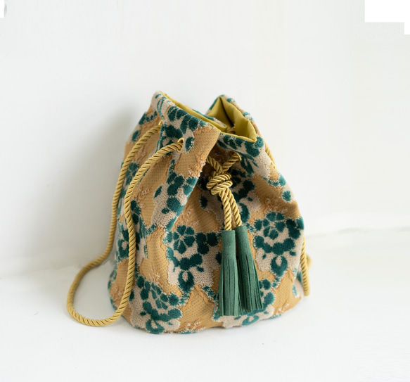 ＼限定／Kinkazan Drawstring &lt;Camel Green Magnolia&gt; 2Way Should 第3張的照片