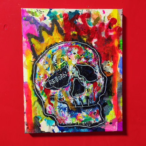 完売】Reborn00,2 現代アート コラージュ カラフル イラスト 絵画