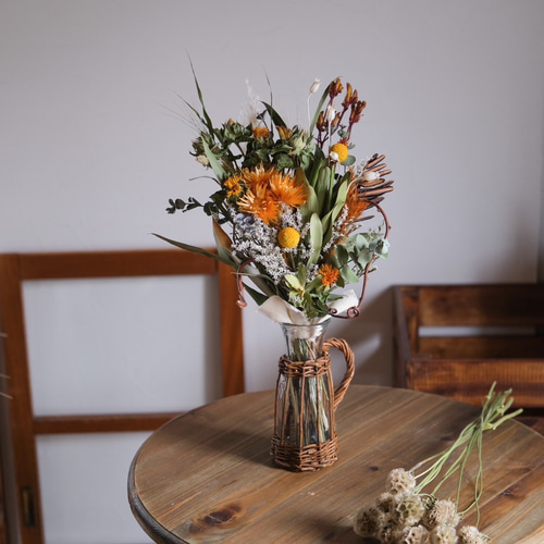 初夏のドライフラワースワッグ＊ドライフラワーインテリア スワッグ 花  