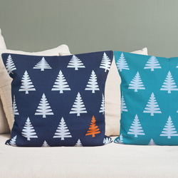 森林坐墊抽象樹背海軍藍-柏樹香味- 第2張的照片