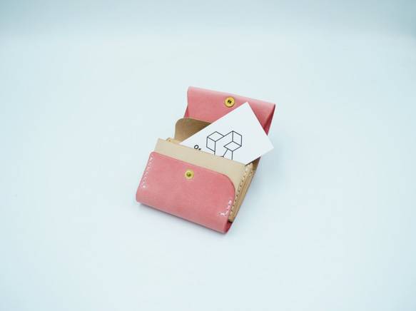 オンラインショップ&Creema限定イタリアンレザーミニ財布ー FUXIA× LISCIO/シビラ 5cm