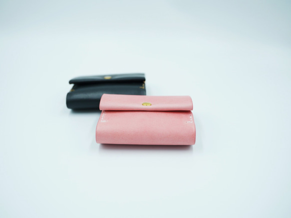 オンラインショップ&Creema限定イタリアンレザーミニ財布ー FUXIA× LISCIO/シビラ 5cm