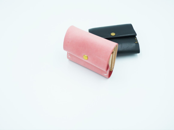 オンラインショップ&Creema限定イタリアンレザーミニ財布ー FUXIA× LISCIO/シビラ 5cm