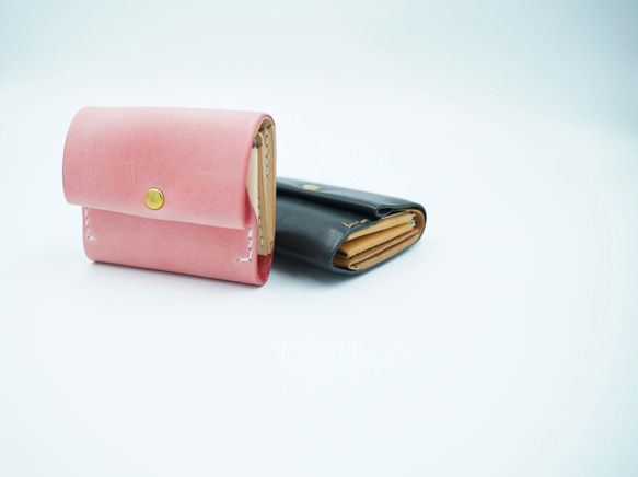 オンラインショップ&Creema限定イタリアンレザーミニ財布ー FUXIA× LISCIO/シビラ 5cm