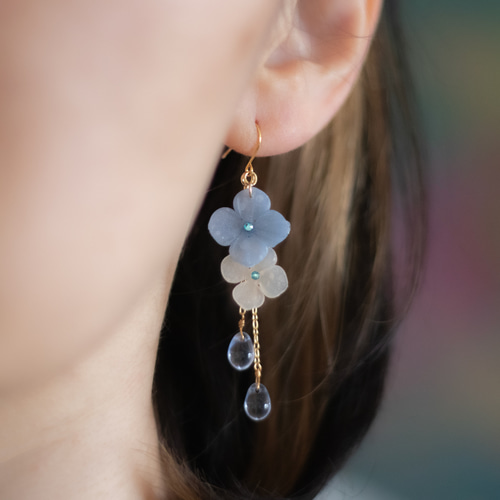 揺れる紫陽花 ピアス/イヤリング ピアス（フック・チェーン） 地下3階  