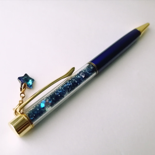 大人気【きらめく星空ボールペン☆星のチャーム付き】 キラキラ ビーズ