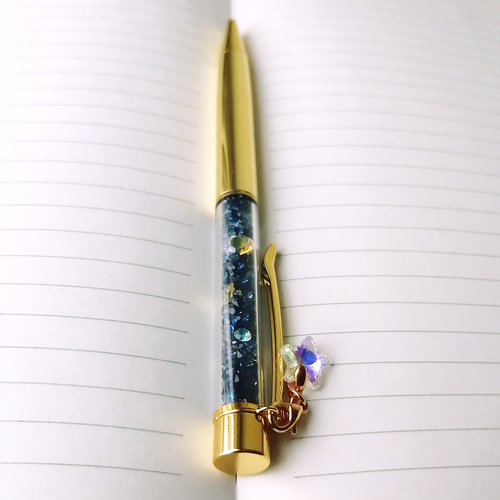 大人気【きらめく星空ボールペン☆星のチャーム付き】 キラキラ ビーズ