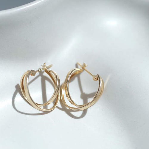 送料無料】K10 デザインフープピアス ペア ピアス（フープ