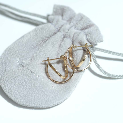 送料無料】K10 デザインフープピアス ペア ピアス（フープ