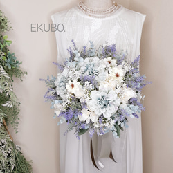 爽やかラベンダー✨【ラベンダーと小花のブーケ ロングリボン