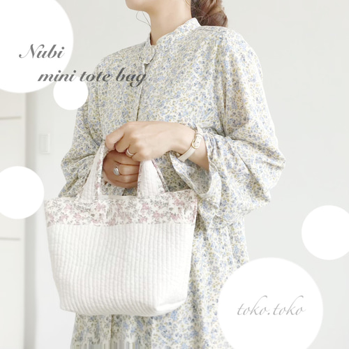 【専用】ヌビ×リバティ トートバッグ ☆リバティBetsy ネオンハート☆ ヌビ×フェイクレザーバッグ
