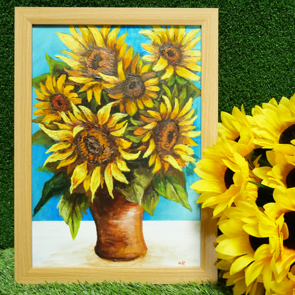 【正規逆輸入品】 絵画 絵画【sunflower】 油絵 HR 15980173｜Creema(クリーマ) 通販 絵画