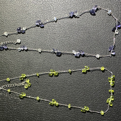 サージカルステンレス アイオライト ムーンストーン  ネックレス シルバー 3枚目の画像