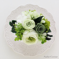 プリザーブドフラワー＜フルーレット＞ミントグリーン バラ ミニアレンジ【お祝い】 5枚目の画像