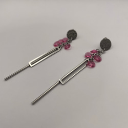 STAINLESS・ロングピアス(ピンク) 6枚目の画像