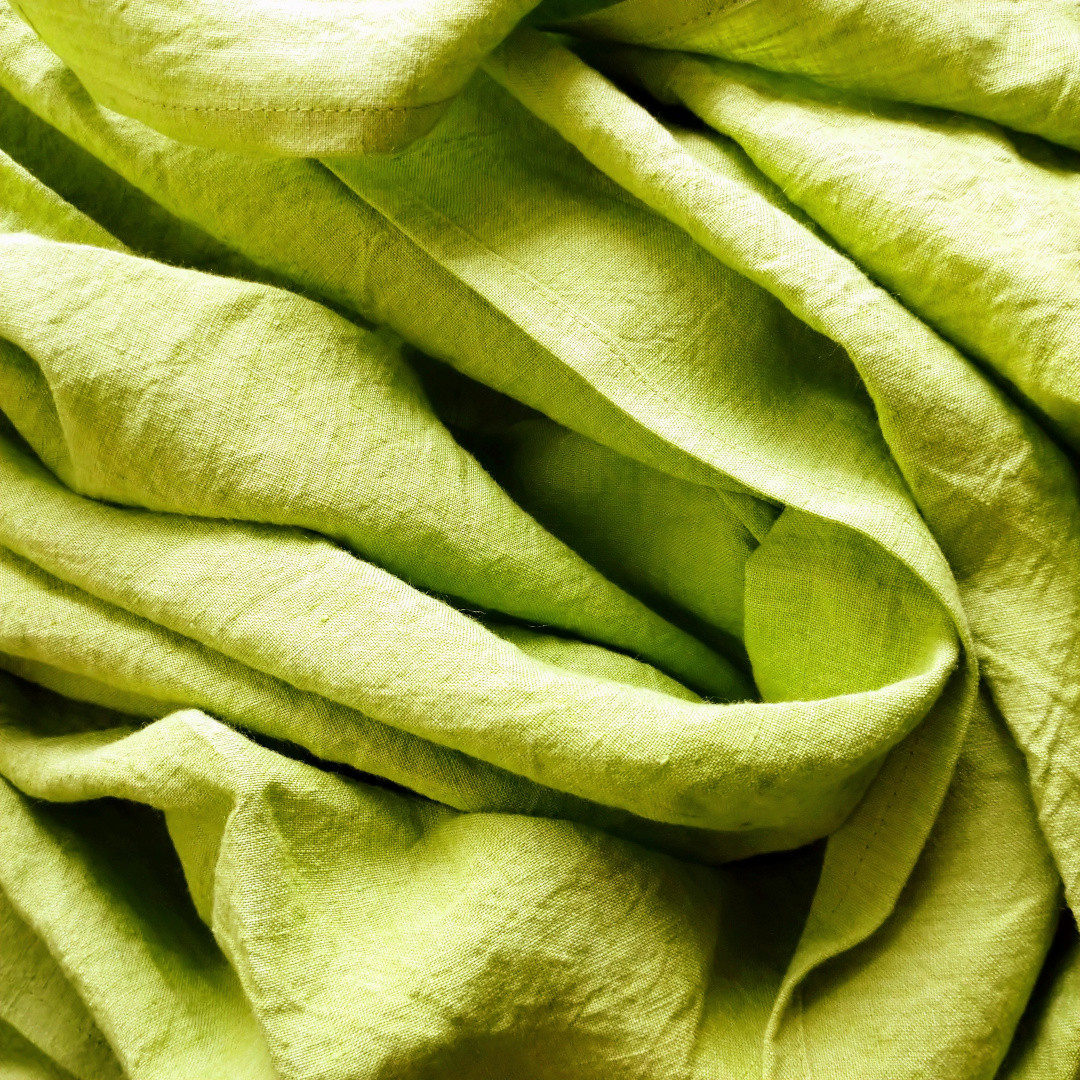 リネンのフラットシーツ/ピスタチオグリーン/布団用シングル 幅145cm×長さ250cm/リネン100％