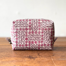 リバティラミネートポーチ 裏地付き 14cmファスナー ポーチ hanana