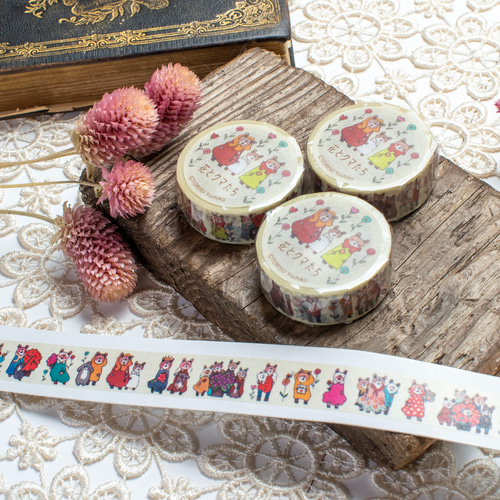 花とクマたち［マスキングテープ］ マスキングテープ ベアソムとナギ