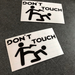 don't touch ピストル ステッカー お得2枚セット アメ車 【カラー選択可】 送料無料♪ 1枚目の画像