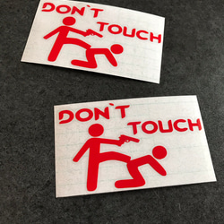don't touch ピストル 特大サイズ ステッカー お得2枚セット アメ車 【カラー選択可】 送料無料♪ 4枚目の画像