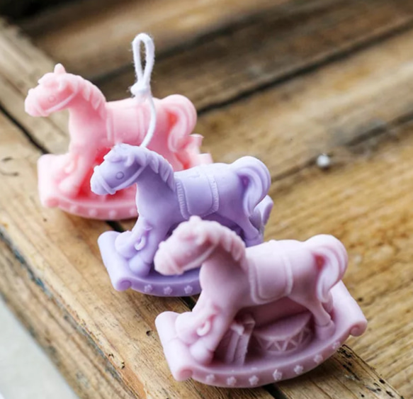 木馬 シリコンモールド 馬 うま キャンドルモールド キャンドル アロマ