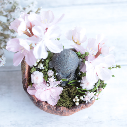 お地蔵さまのミニお花見＊1点＊光触媒＊母の日・誕生日・敬老の